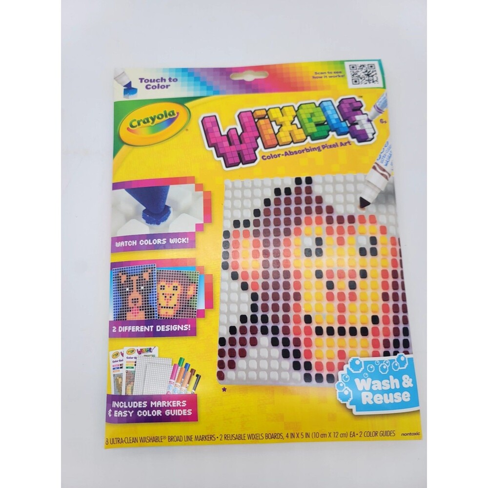 Crayola Wixels Animals 2 Designs Monkey & Dog Pixel Art Craft Reusable
